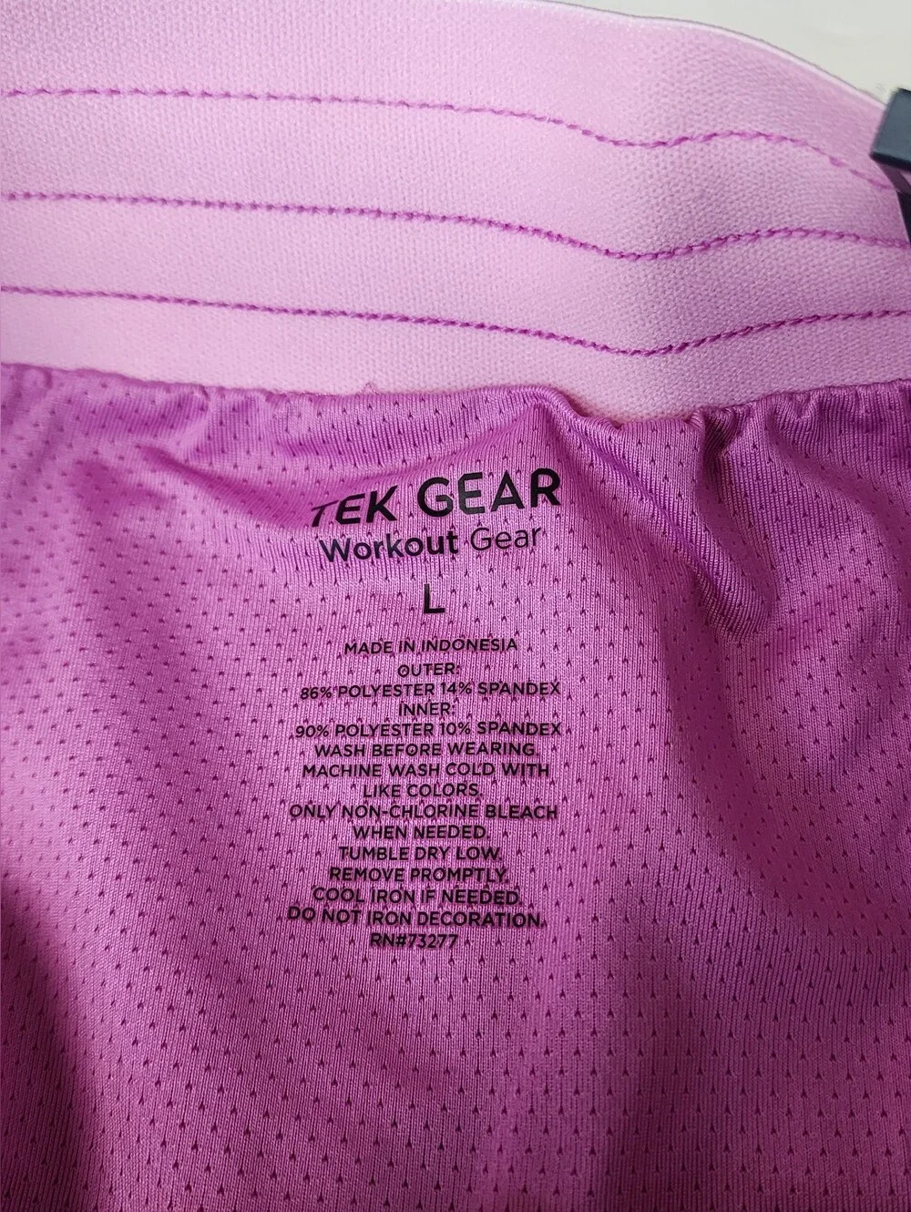 Tek Gear Workout Gear Mid Rise Shorts Pink Women's Size L NEW